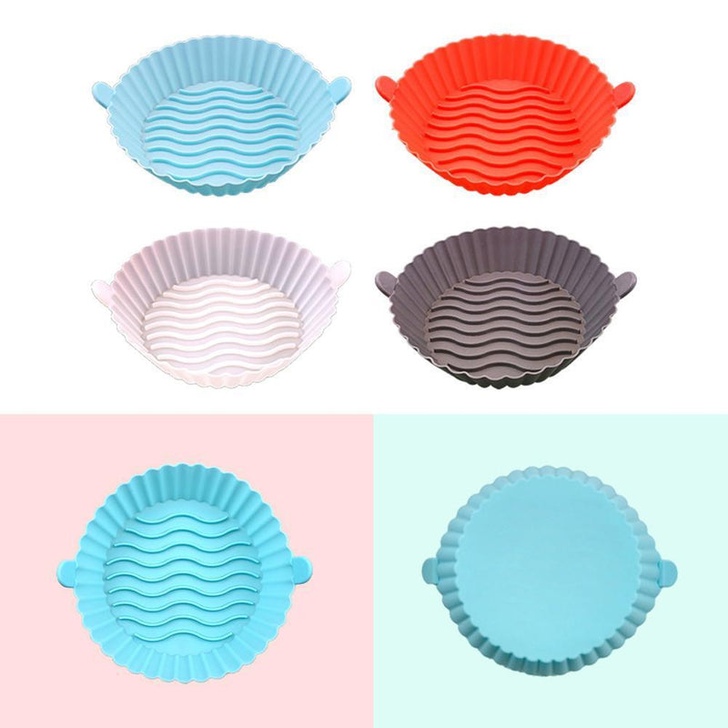 Silicone Air Fryer Liner Non-Stick Fryer Basket Steamers Oil Mat (Red)