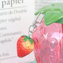 Strawberry Straw Cup-Leakproof Plastic Drinking Water Bottle Clear (2)
