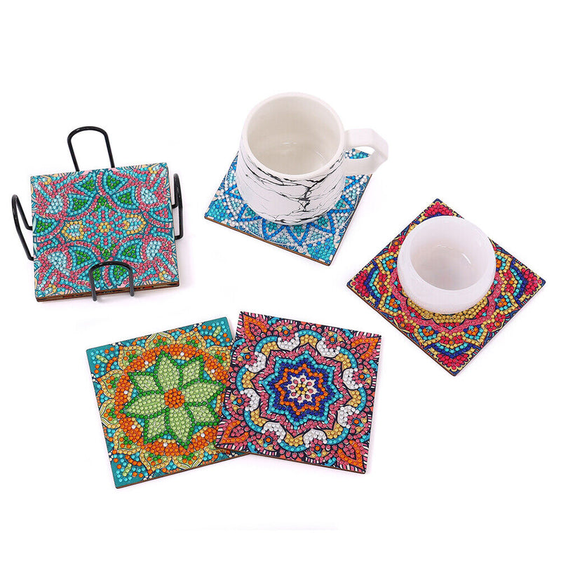 Full Diamond Cup Mat Acrylic Special Shaped Drill Coaster for Art Craft Supplies