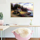 50x40cm Beach House Painting By Numbers DIY Canvas Hand Painted Picture Kit