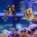 Diver Fish Tank Ornaments Aquarium Floating Landscape Decoration (Orange) Newly
