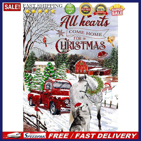 Car with Christmas Tree Oil Paint By Numbers for Adults Children Hand Painted