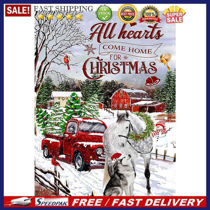Car with Christmas Tree Oil Paint By Numbers for Adults Children Hand Painted