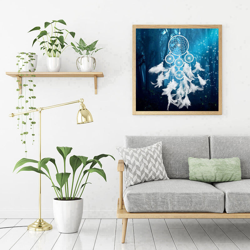 5D DIY Full Drill Cross Stitch Dreamcatcher Net Diamond Painting Needlework Set