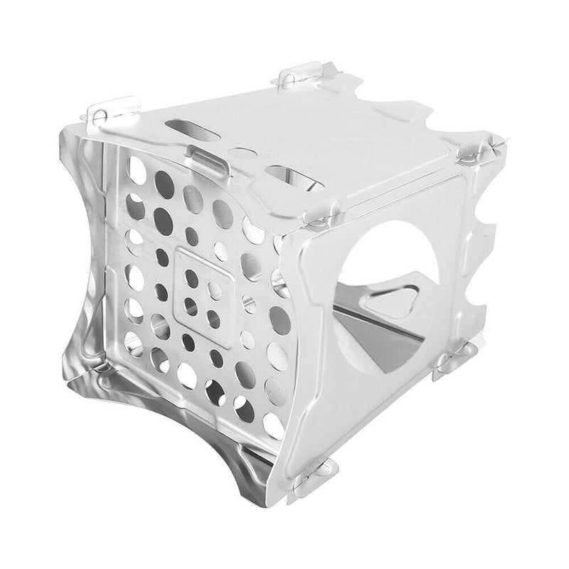 Stainless Steel Wood Stove Outdoor Survival Hiking Camp Tourist Folding Cooker