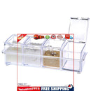 Transparent Seasoning Box Four Compartment Safe Material Seasoning Jar Set