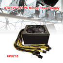 ATX 12V 2000W Desktop Computer Mining Power Supply 10x6 Pin for ETH BTC Miner