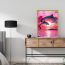 Oil Paint by Numbers Dolphins DIY Picture Drawing Artwork Wall Craft Gifts Kit
