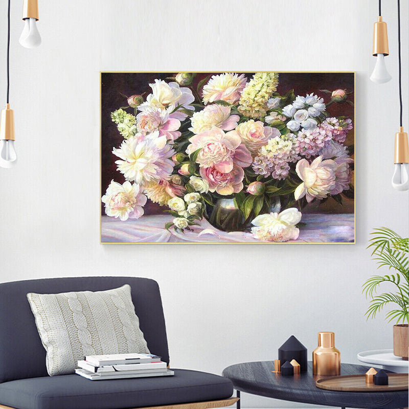 Flower Grass Vase Hand Painted Picture Kit Oil Painting By Numbers Set No Frame
