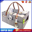 Baby Felt Storage Nursery Basket with Handle Large Pocket (Leather)