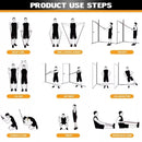 RESISTANCE BANDS Set For Yoga Abs Pilates Fitness Exercise Workout 11 Pieces.