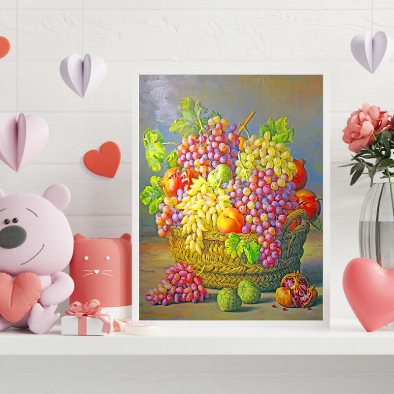 Hand Painted Oil Paint by Numbers DIY Fruit Grape Drawing Wall Decoration Gift