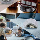 Foldable Cat Litter Box Breathable Kitten Pet Kennel Tunnel House (White) Newly