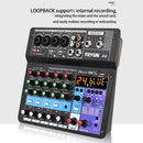 Mixer Sound Mixing Console USB Soundcard DJ Audio 48V Power (6 Channel EU)