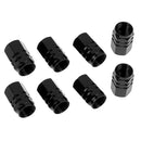 8pcs Aluminum Alloy Car Motorcycle Tire Valve Stem Caps Dust Covers (Black)