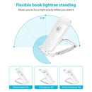Book Night Reading Light - USB Rechargeable Clip-on Mini LED Lamp (White)