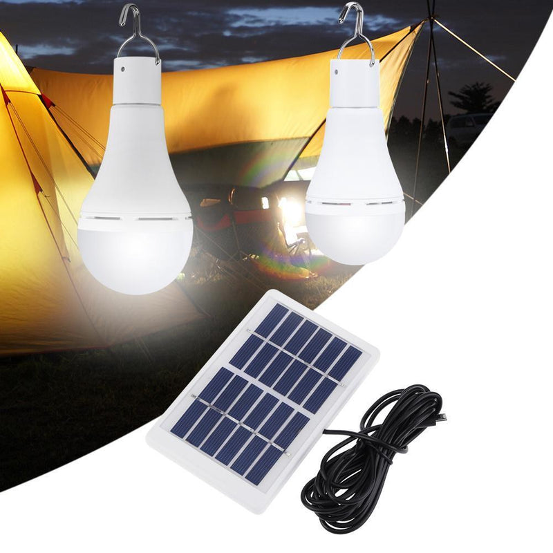 5 Modes 20 COB LED Solar Light USB Rechargeable Bulb Lamp (Solar Board