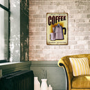 Coffee Pot Sheet Metal Drawing Metal Painting Tin Wall Home Poster Bedroom Sign