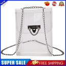 Fashion Women Solid Color Clear Messenger Bag Chain Small Handbags (White)