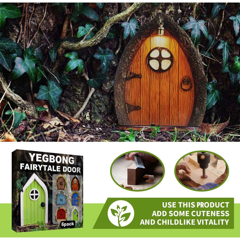 Window Home Courtyard T ree Decor Mini Dwarfs Fairy Tale Door Garden Decoration