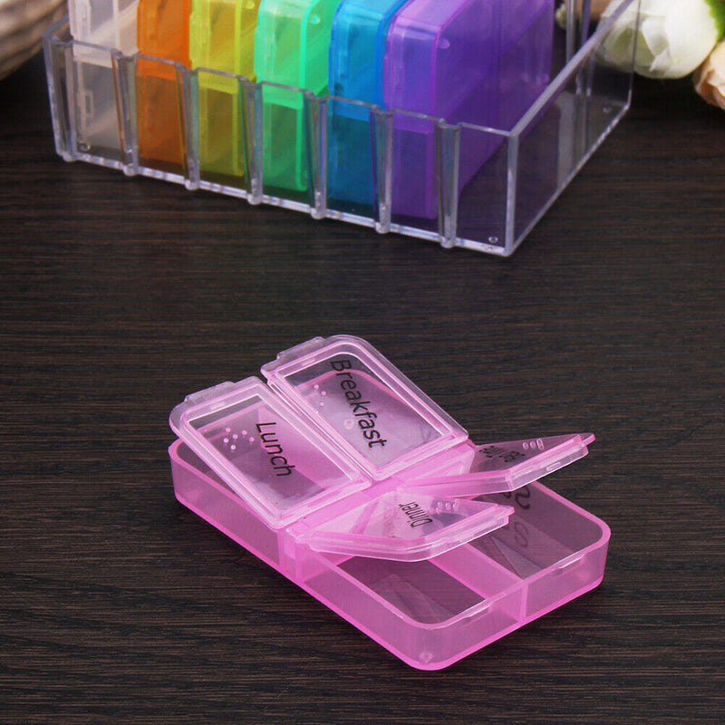 28 Cells Weekly Medicine Health Storage Pill Box with Printed Braille