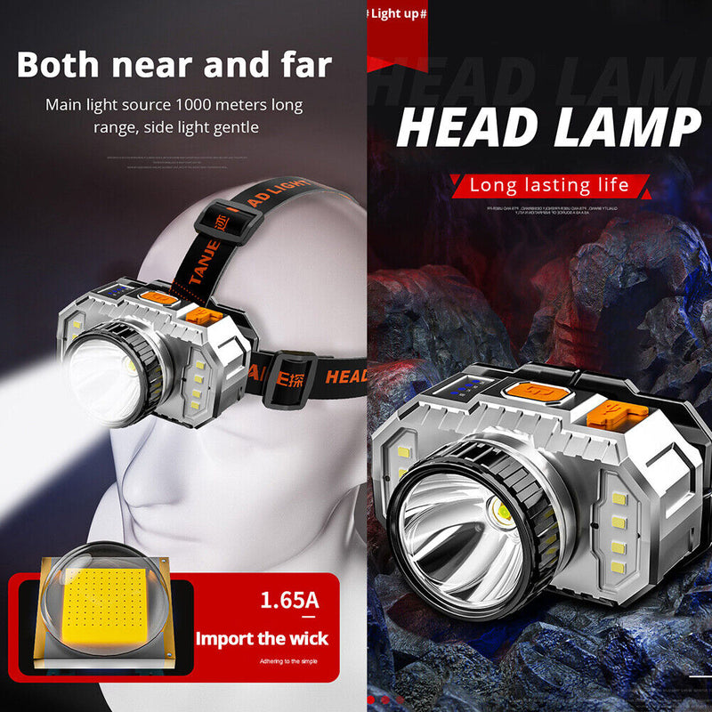 1200mAh LED Powerful Fishing Headlight USB Rechargeable Fishing Flashlight Newly