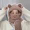 Winter Warm Windproof Beanies Caps Bear Ear Hat Hat Scarf Set Earflap Earmuff
