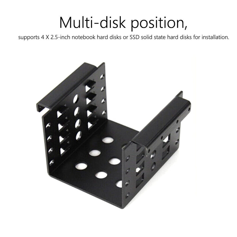 4 Bay 2.5 inch to 3.5 inch SSD Hard Drive Caddy Internal Mounting Tray Rack