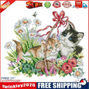 Stamped Cross Stitch Spring Kitties 2-Strand 14CT Embroidery DIY Set (D376)