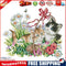 Stamped Cross Stitch Spring Kitties 2-Strand 14CT Embroidery DIY Set (D376)
