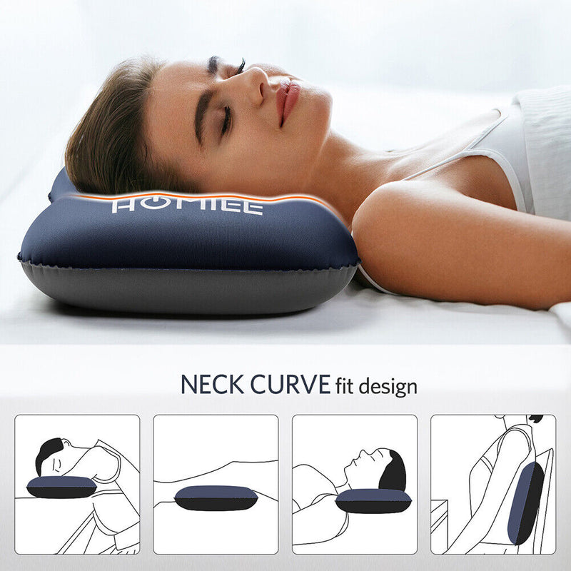 Ultralight Inflating Travel/Camping Pillows with Pouch Blue & Green