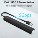 Portable USB2.0/3.0 HUB Multi USB Splitter 5Gbps High Speed 7 Ports USB Expander