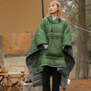 Fashion Winter Warm Ponchos Cape Solid Color Sleeping Bag Outdoor Wearable