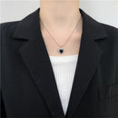 Black Crystal Necklace Heart-Shaped Pendant Choker Accessories Clavicle Chain