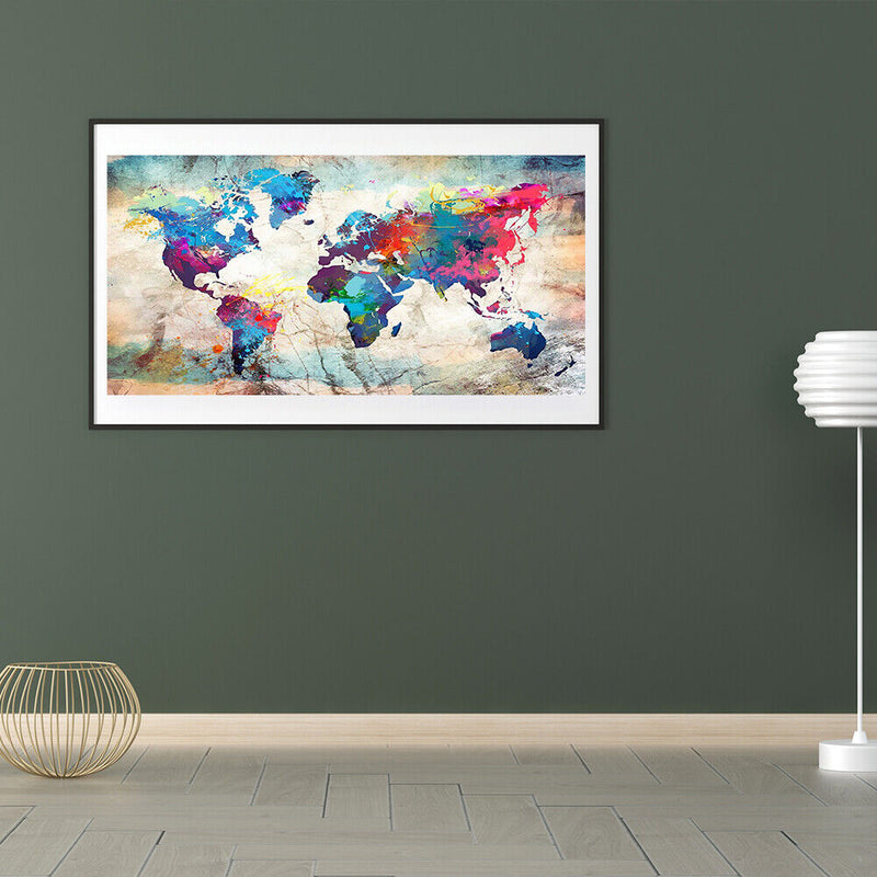 World Map 5D DIY Diamond Painting Full Round Embroidery Living Room Decoration