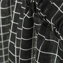 Roman Blackout Windows Half-Curtains Kitchen Short Valance (Black Plaid)