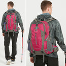 40L Waterproof Travel Cycling Camping Backpack with Rain Cover (Rose Red) Newly
