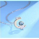 Necklace Star and Moon Astronaut Astronaut Pendant Couple Necklace Two-tone