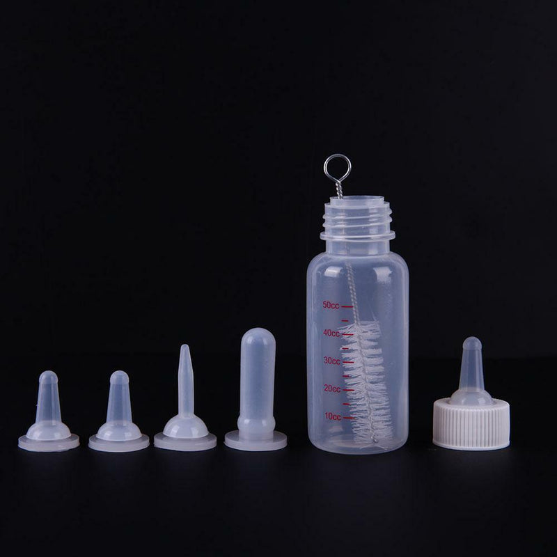 6pcs Puppy Kitten Feeding Bottle Pet Dog Cat Nursing Water Milk Feeder Kit