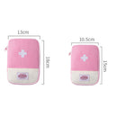 Medicine Bag Outdoor Camping Emergency First Aid Kit Pill Case (Pink S)