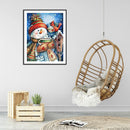 5D DIY Cartoon Snowman Full Round Drill Diamond Painting Kit Artwork Craft