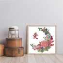2 Strands Love Flowers Partial Embroidery Stamped Cross Stitch Home Decor Gifts