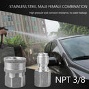 NPT 3/8-Inch Stainless Steel Quick Connect Fitting Pressure Washer Adapter Set