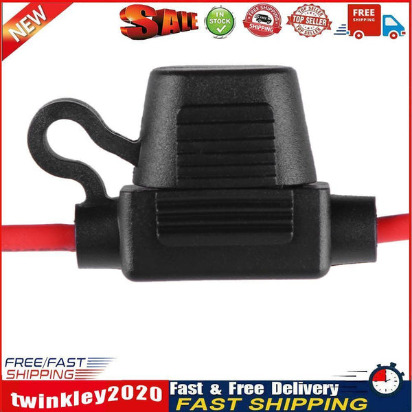 Mini In-Line Car Blade Fuse Holder 0.5ft 18AWG Wire with Waterproof Cover Newly