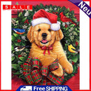 DIY Home 5D Diamond Painting Full Round Drill Christmas Dog Ornament Picture Kit