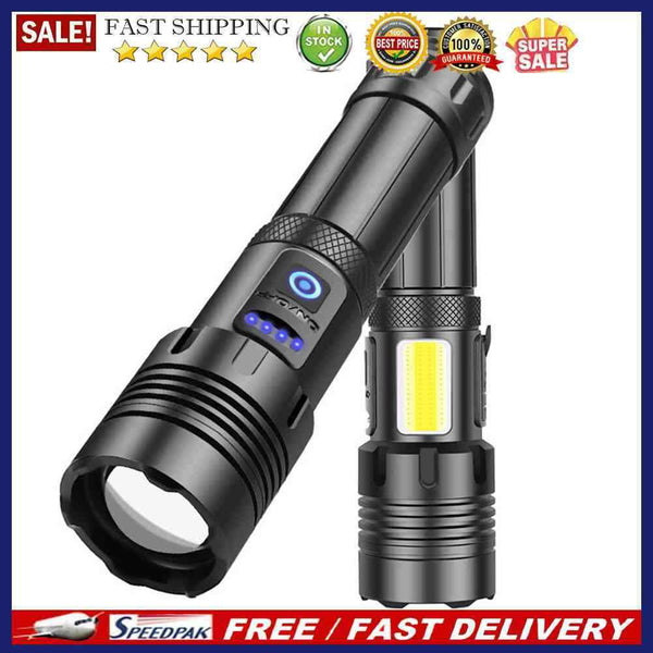Hike LED Torch 18650 Battery USB Rechargeable COB Flashlight White Red Head