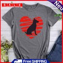 Fashion Dog Heart Valentine Day T-Shirt (Dark Grey M) -597525