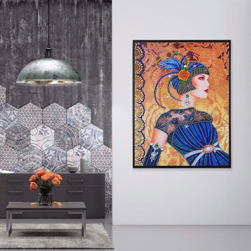 DIY Part Drill Special-shaped Diamond Painting Elegant Lady Mosaic (Y035)