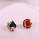 Women Men Club Poker Shaped Funny Boutonniere Collar Pins Brooches Badges