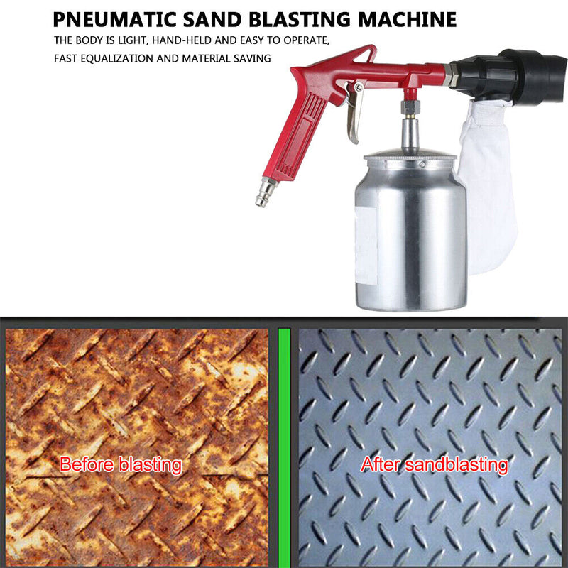 Pneumatic Sandblaster Spray Gun Anti-rust Sand Blasting Power Tools Kit Newly